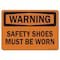 Signmission OSHA Warning Decal, Safety Shoes Must Be Worn, 7in X 5in Decal, 7" W, 5" H, Landscape OS-WS-D-57-L-19708 - alternate 1